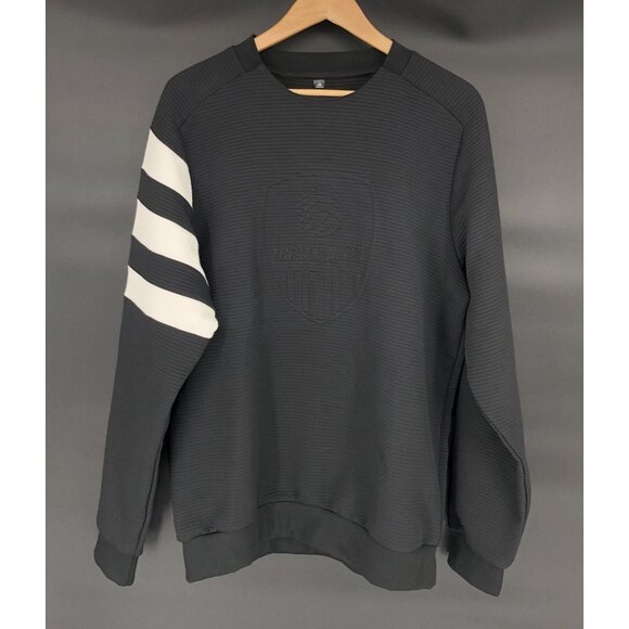 adidas Other - Adidas USA Volleyball Embossed Logo Crewneck Sweatshirt Mens L Black Athleisure